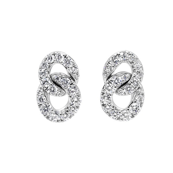 18K Diamond Curb Link Earrings